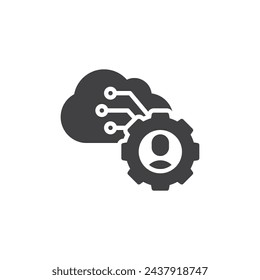 Cloud computing strategy vector icon. filled flat sign for mobile concept and web design. Cloud Architect glyph icon. Symbol, logo illustration. Vector graphics