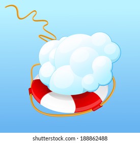 Cloud computing support - Vector illustration