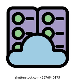 Cloud computing symbol - Cloud computing, cloud infrastructure, technology and network icon.