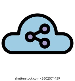 Cloud computing symbol - Cloud computing, cloud infrastructure, technology and network icon.