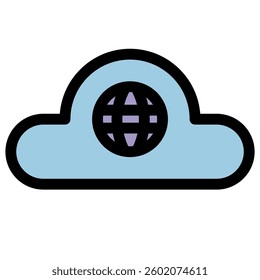Cloud computing symbol - Cloud computing, cloud infrastructure, technology and network icon.