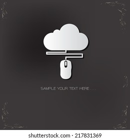 Cloud computing symbol on dark background,vector
