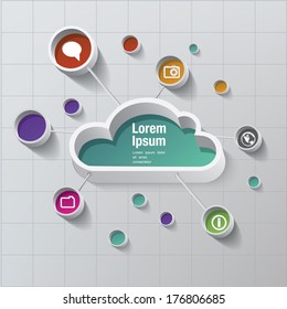 cloud computing symbols info-graphic elements