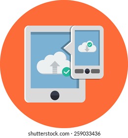 Cloud Computing  with Tablet PC Downloading and Uploading Data