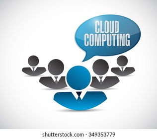 cloud computing teamwork sign illustration design graphic