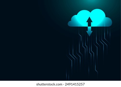 cloud computing tech background for web database concept vector