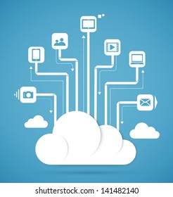 Cloud computing technology abstract scheme eps10 vector illustration