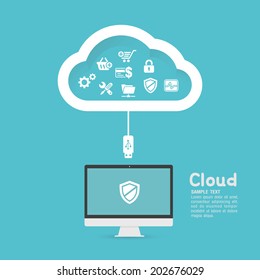 Cloud computing technology abstract scheme eps10 vector illustration