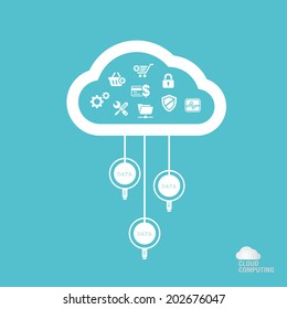 Cloud computing technology abstract scheme eps10 vector illustration