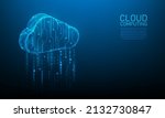Cloud computing technology background. business internet online low poly. download and upload data information storage. vector illustration fantastic digial design.