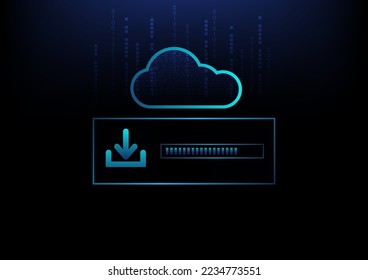 Cloud computing technology background. Download digital data concept. Vector illustration.