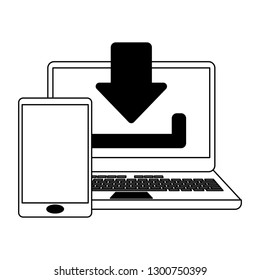 cloud computing technology black and white