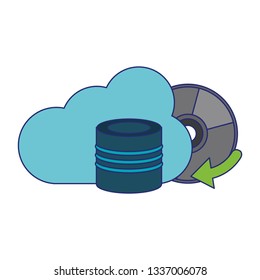 Cloud computing technology blue lines