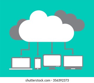 Cloud computing technology blue scheme eps10 vector illustration