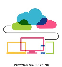 Cloud computing technology concept.
