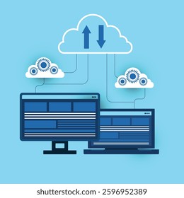 Cloud computing technology concept, business datacenter storage servers connected to cloud network