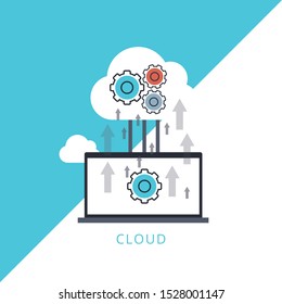 Cloud computing technology concept. Concept of flat icon