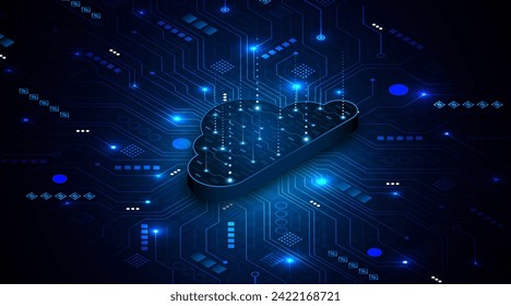 Cloud computing technology. Concept of mass storage on servers. Innovative modern cloud storage technology	