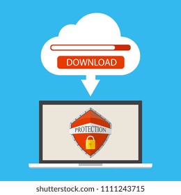 Cloud computing technology concept. Network configuration. Vector illustration