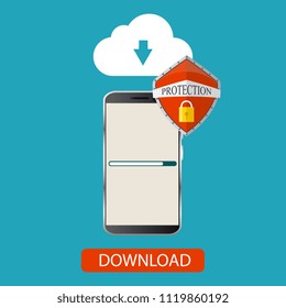 Cloud computing technology concept. Network configuration. Vector illustration