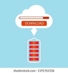 Cloud computing technology concept. Network configuration. Vector illustration