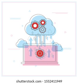 Cloud computing technology concept in white background