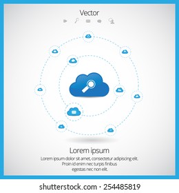 Cloud computing technology design, vector illustration