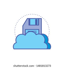 cloud computing technology with floppy disk