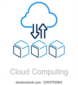 Cloud Computing and technology icon concept