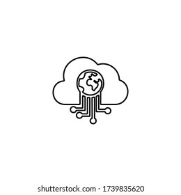 Cloud computing technology icon. Global wireless network sign. Cloud storage symbol. Worldwide internet connection for perfect web and mobile design.