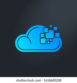 Cloud computing technology icon isolated with dark background. Vector illustration element.
