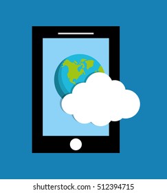 Cloud computing technology icon vector illustration graphic design