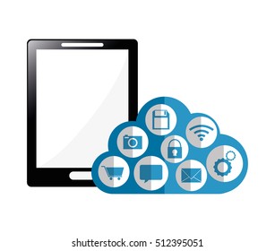 Cloud computing technology icon vector illustration graphic design