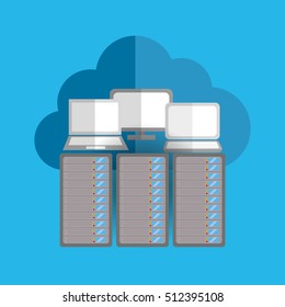 Cloud computing technology icon vector illustration graphic design