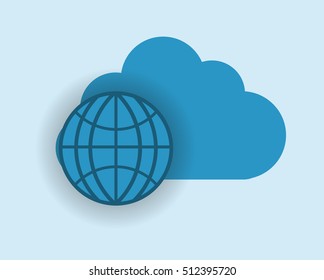 Cloud computing technology icon vector illustration graphic design