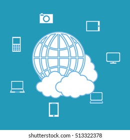 Cloud computing technology icon vector illustration graphic design
