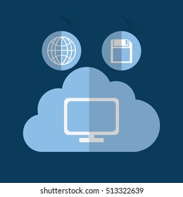 Cloud computing technology icon vector illustration graphic design