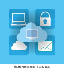Cloud computing technology icon vector illustration graphic design