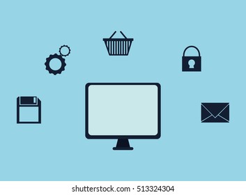 Cloud computing technology icon vector illustration graphic design