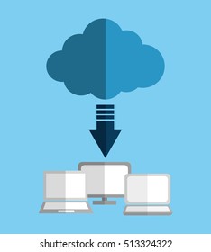 Cloud computing technology icon vector illustration graphic design