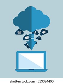 Cloud computing technology icon vector illustration graphic design