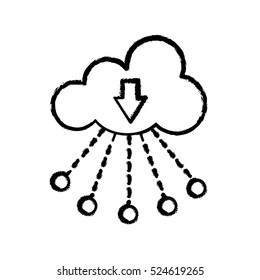 cloud computing technology icon vector illustration graphic design