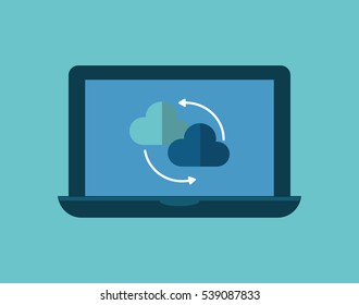 Cloud computing technology icon vector illustration graphic design
