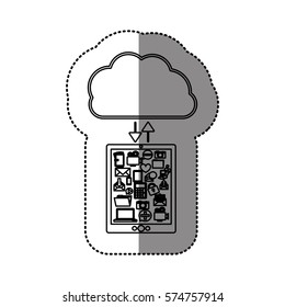 Cloud computing technology icon vector illustration graphic design