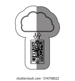 Cloud computing technology icon vector illustration graphic design