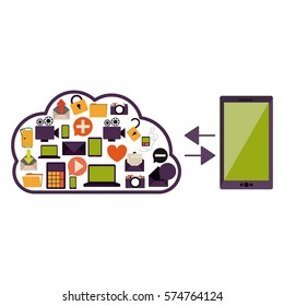 Cloud computing technology icon vector illustration graphic design