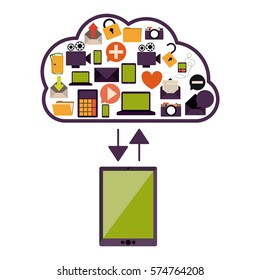 Cloud computing technology icon vector illustration graphic design