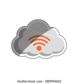 Cloud computing technology icon vector illustration graphic design