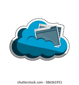 Cloud computing technology icon vector illustration graphic design