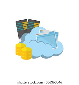 Cloud computing technology icon vector illustration graphic design